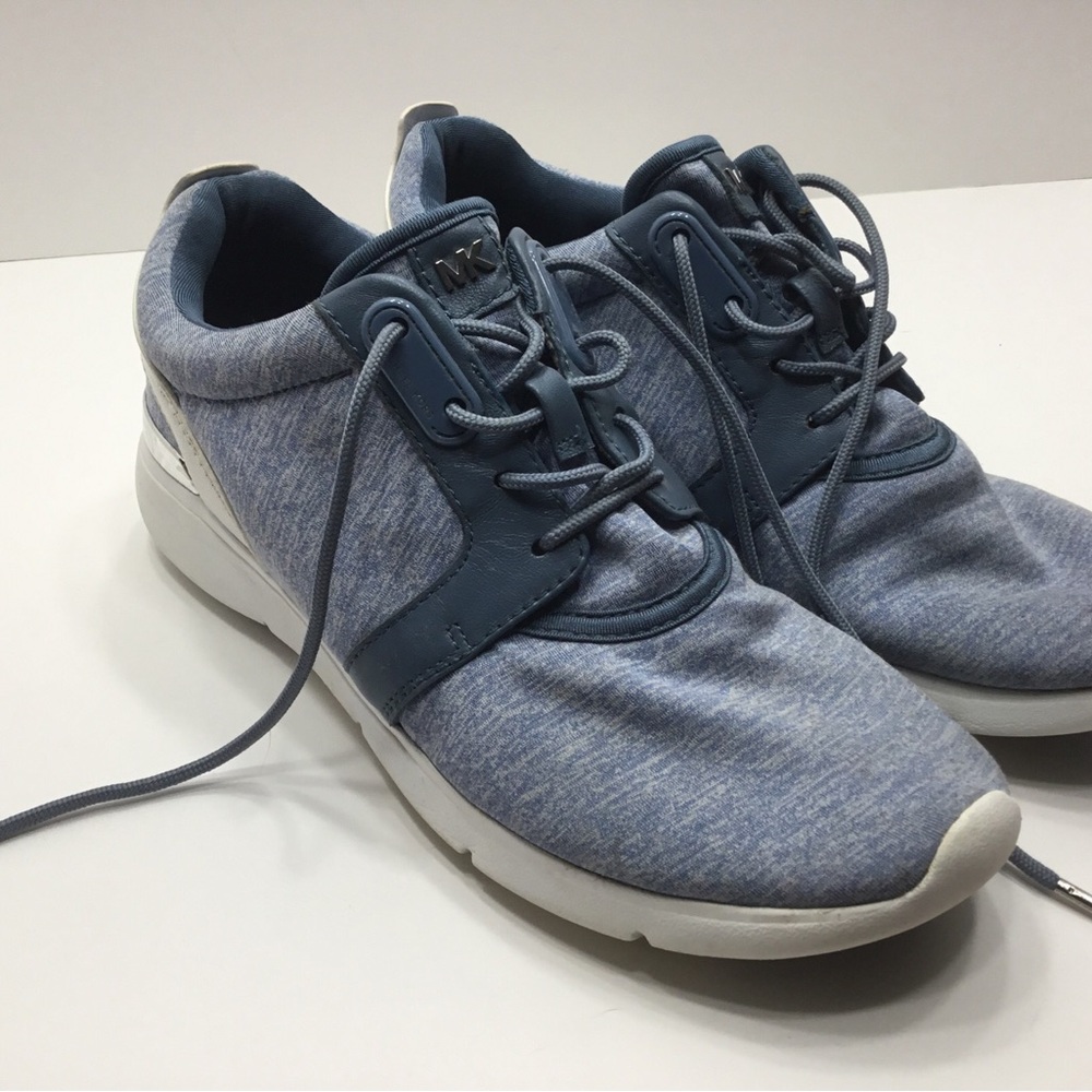 Michael Kors Blue Sneakers for Women, Leather Accents, Silver Logo, 8M EUC - Picture 9 of 9